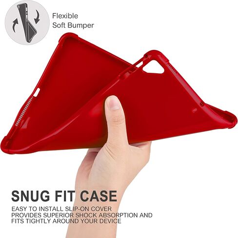 KIQ Case for iPad 9.7 5th 6th Gen, TPU Skin Protection Anti Slip Lightweight Cover for Apple iPad 9.7 2017/2018 5th & 6th Generation Air 1 2 Pro 9.7 [Red] in Kuwait