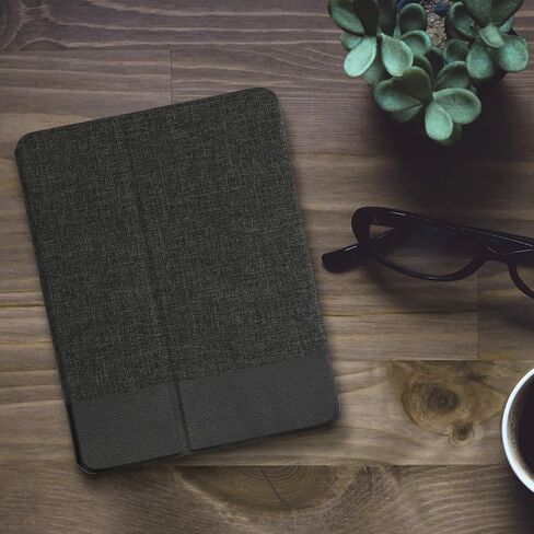 kwmobile Case Compatible with Apple iPad Air 11" (6. Gen 2024) / Air 4/5 / iPad Pro 11" (2020/2021/2022) - Case PU Leather and Canvas Cover with Stand Feature - Anthracite/Black in Saudi Arabia