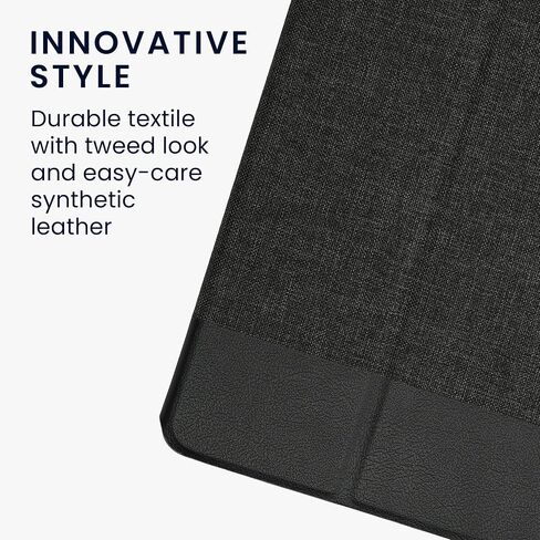 kwmobile Case Compatible with Apple iPad Air 11" (6. Gen 2024) / Air 4/5 / iPad Pro 11" (2020/2021/2022) - Case PU Leather and Canvas Cover with Stand Feature - Anthracite/Black in Saudi Arabia