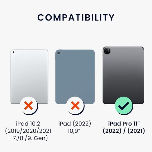 kwmobile Case Compatible with Apple iPad Air 11" (6. Gen 2024) / Air 4/5 / iPad Pro 11" (2020/2021/2022) - Case PU Leather and Canvas Cover with Stand Feature - Anthracite/Black in Saudi Arabia