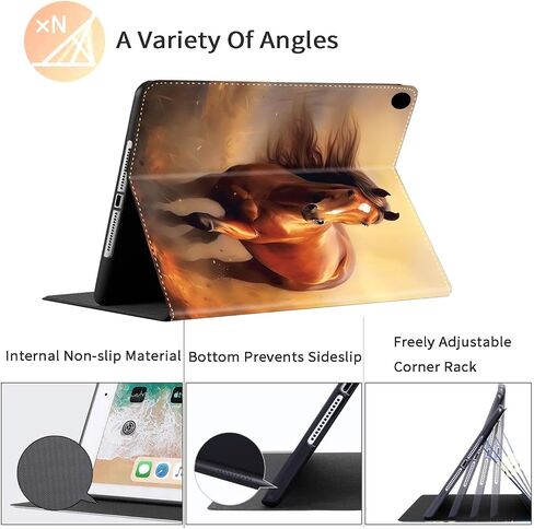 Case for iPad 10.2 Case 2021 iPad 9th Gen / 2020 iPad 8th Gen / 2019 iPad 7th Gen Case, Durable Shockproof Protective Cover for 10.2"，Brown Colored Horse in Kuwait