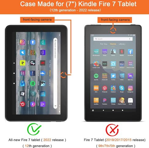 حافظة Dteck لجهاز Amazon Kindle Fire 7 اللوحي الجديد إصدار الجيل الثاني عشر 2022، محفظة واقية من جلد البولي يوريثان، غطاء ذكي بزوايا رؤية متعددة مع ميزة إيقاظ النوم التلقائي، فراشة وردية in Saudi Arabia