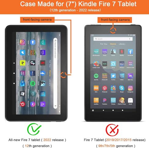حافظة Dteck لجهاز Amazon Kindle Fire 7 اللوحي الجديد إصدار الجيل الثاني عشر 2022، محفظة واقية من جلد البولي يوريثان، غطاء ذكي بزوايا رؤية متعددة مع ميزة إيقاظ النوم التلقائي، فراشة وردية in Saudi Arabia
