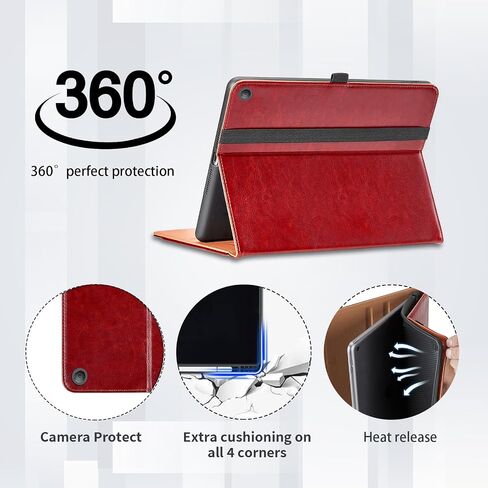 Case for All New Google Pixel Tablet 2023 11 Inch - PU Leather Business Folio Case with Hand Strap and Pocket, Multi-Angle Viewing Stand Cover, Black in Kuwait