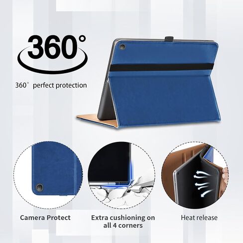 Case for All New Google Pixel Tablet 2023 11 Inch - PU Leather Business Folio Case with Hand Strap and Pocket, Multi-Angle Viewing Stand Cover, Black in Kuwait