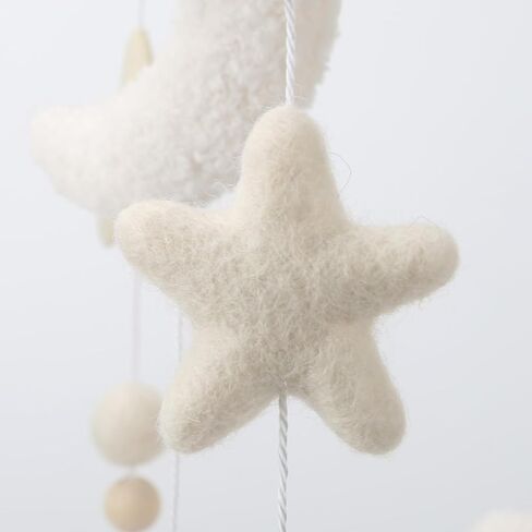 Safari Mobile for Crib - A Gender Neutral Safari Crib Mobile with Gold Stars and Clouds for a Jungle Theme Nursery in Saudi Arabia