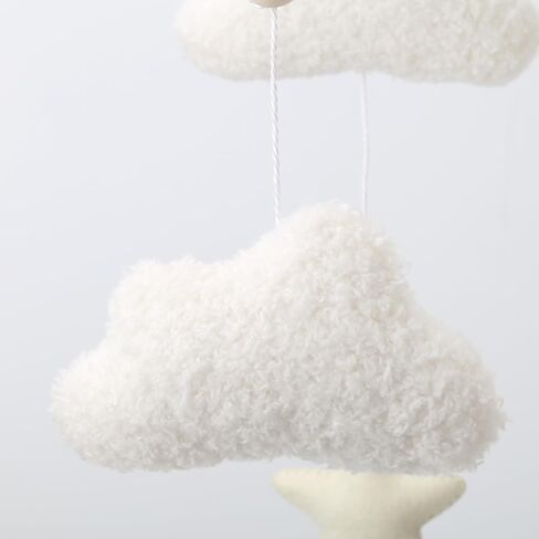 Safari Mobile for Crib - A Gender Neutral Safari Crib Mobile with Gold Stars and Clouds for a Jungle Theme Nursery in Saudi Arabia
