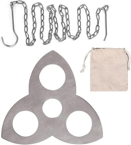 MOOLIGIRL Camping Tripod Board, Stainless Steel Portable Campfire Tripod with Adjustable Hang Chain, for Hanging Cookware Perfect Accessories for Outdoor Cooking in Saudi Arabia
