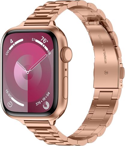 Tasikar Band Compatible with Apple Watch Band 49mm 46mm 45mm 44mm 42mm 41mm 40mm 38mm Women Stainless Steel Metal Replacement Strap Compatible with iWatch Ultra SE Series 10 9 8 7 6 5 4 3, Gold in Saudi Arabia