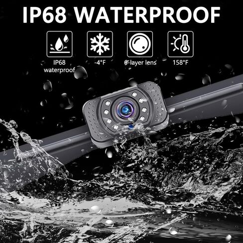 كاميرا احتياطية لاسلكية مع إشارة رقمية ثابتة 4.3 بوصة نظام مراقبة كاميرا الرؤية الخلفية HD1080P كاميرا عكسية للرؤية الليلية مقاومة للماء للسيارة والشاحنات وسيارات الدفع الرباعي والشاحنات والمقطورة وRV in Kuwait