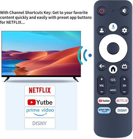جهاز التحكم عن بعد البديل الصوتي GTV-RC-AU الجديد لتلفزيون EKO Google مع مفاتيح Netflix Disney+ PrimeVideo in Saudi Arabia