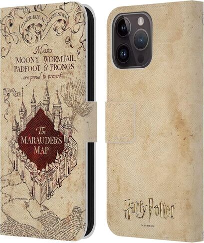 Head Case Designs Officially Licensed Harry Potter The Marauder's Map Prisoner of Azkaban II Leather Book Wallet Case Cover Compatible with Apple iPhone 15 Pro Max in Saudi Arabia