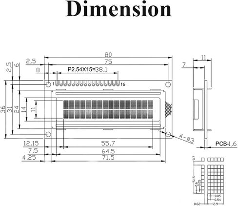 3 قطعة وحدة عرض LCD 1602 مع إضاءة خلفية زرقاء 51 لوحة تعليمية LCD1602 16x2 LCM أحرف AIP31066 لاردوينو راسبيري بي in Kuwait