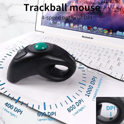 ماوس كرة التتبع السلكي من إليك سبيس - ماوس كمبيوتر مريح للكمبيوتر المحمول بدقة عالية وراحة، مثالي للمكتب وتصميم الجرافيك والألعاب in Kuwait