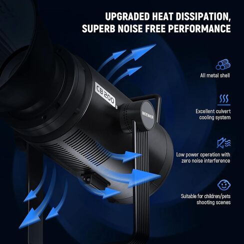 NEEWER CB200 210W LED فيديو ضوء مع تحكم 2.4G/APP، 5600K ضوء النهار COB إضاءة الإخراج المستمر للتصوير الفوتوغرافي مع 98500lux/m، CRI97+/TLCI97+، 9 مشاهد، PWM Dimming، Bowens Mount in Kuwait