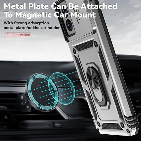 for Motorola Moto G Power 5G 2024 Case with Slide Camera Cover HD Screen Protector [Military Grade Drop Tested] Magnetic Ring Holder Kickstand Protective Phone Case for Moto G Power 5G 2024, Black in Kuwait