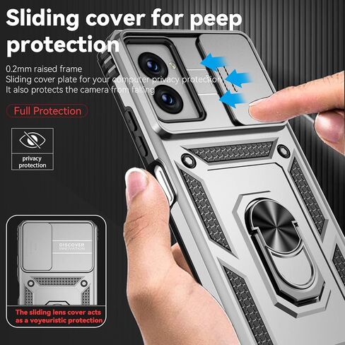 for Motorola Moto G Power 5G 2024 Case with Slide Camera Cover HD Screen Protector [Military Grade Drop Tested] Magnetic Ring Holder Kickstand Protective Phone Case for Moto G Power 5G 2024, Black in Kuwait