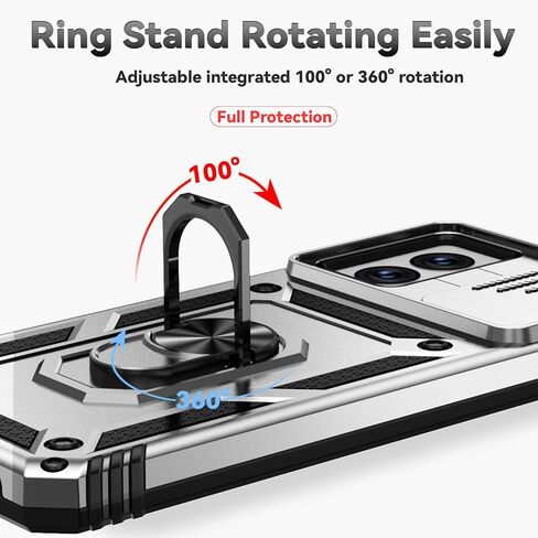for Motorola Moto G Power 5G 2024 Case with Slide Camera Cover HD Screen Protector [Military Grade Drop Tested] Magnetic Ring Holder Kickstand Protective Phone Case for Moto G Power 5G 2024, Black in Kuwait