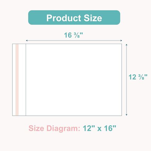 Acid-Free Picture Sleeves, 100Pack Crystal Clear Storage Bags for 18x24 Art Prints, Pictures, Photos, Frame Mats (Bag Size: 18 1/2"x24 2/5") in Saudi Arabia