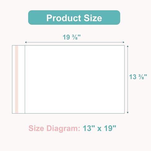 Acid-Free Picture Sleeves, 100Pack Crystal Clear Storage Bags for 18x24 Art Prints, Pictures, Photos, Frame Mats (Bag Size: 18 1/2"x24 2/5") in Saudi Arabia