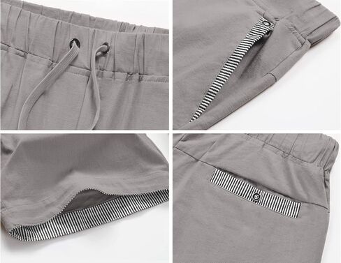 Janmid Men's Linen Casual Short Drawstring Summer Beach Shorts in Kuwait