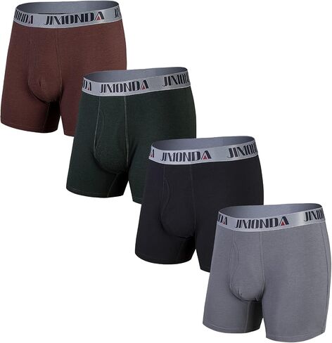 Jimonda Soft Underwear Pack Mens Breathable Bamboo Rayon & Copper Fibre Boxer Briefs Fly Front with Pouch in Saudi Arabia