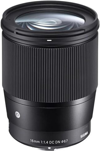 عدسة سيجما 16 ملم F1.4 DC DN المعاصرة لكاميرات Nikon Z-Mount DX عديمة المرآة APS-C 402973 حزمة مع ملحقات التصوير الفوتوغرافي Deco Gear + مجموعة مرشح UV CPL FLD مكونة من 3 قطع وبرامج فيديو للصور in Saudi Arabia