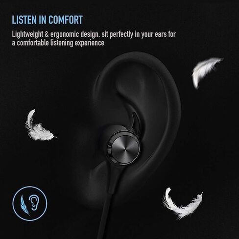 Powerhouse Performance: Unleash Energy! IPX7 Waterproof Wireless Headphones, 16H Playtime, Bluetooth V5.2, Magnetic Connection, Sports Earbuds for Running, Mic (Black). in Saudi Arabia