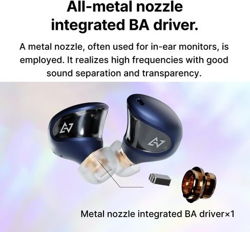 AVIOT TE-J1 Advanced Hybrid Driver,Hybrid Active Noise Cancelling, High-Resolution Audio, LDAC Support, Equipped with BA Drivers, Multipoint, Up to 28 Hours Playback, IPX4 Waterproof (Navy) in Saudi Arabia
