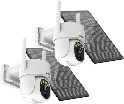 EVERSECU 2K Outdoor-Solar Security Camera Wireless with PTZ 360° View, Smart Siren, Spotlights, Color Night Vision, AI Human Detection, 2-Way Talk, Work with Alexa, Cloud/SD Card Storage in Saudi Arabia