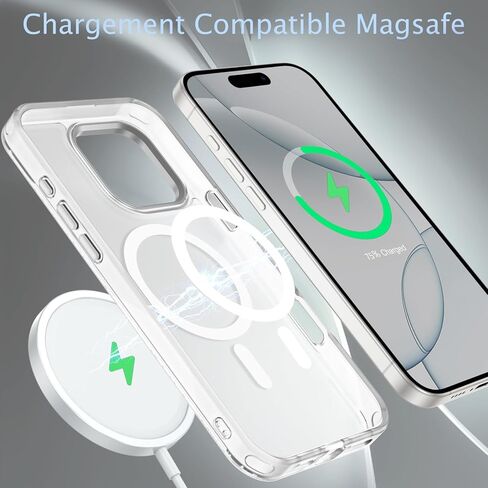 Telaso Magnetic for iPhone 16 Pro Max Case, iPhone 16 Pro Max Phone Case Compatible with Magsafe Translucent Matte Back Soft TPU Bumper Military Grade Protective iPhone 16 Pro Max Case, Dark Green in Kuwait