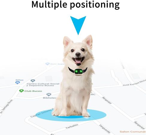 Intelligent Dog Collar -Pet GPS Tracker- Petsafe Wireless Fence, Real Tracking,Route Review, Health Monitoring,Waterproof Collar with Dynamic LED Lights. [with No Membership ](Black) in Saudi Arabia
