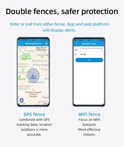 Intelligent Dog Collar -Pet GPS Tracker- Petsafe Wireless Fence, Real Tracking,Route Review, Health Monitoring,Waterproof Collar with Dynamic LED Lights. [with No Membership ](Black) in Saudi Arabia