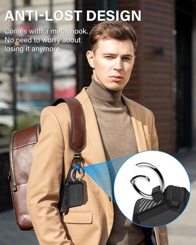 Vakoo AirPods 3rd Generation Case with Keychain, Hybrid Shockproof Full Body Rugged Protective Cover for AirPods 3 (2021) - Black in Saudi Arabia