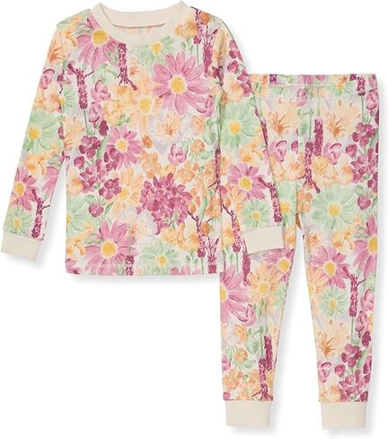 Burt's Bees Baby Baby Girls' Pajamas, Tee and Pant 2-Piece Pj Set, 100% Organic Cotton, Outer Space in Kuwait