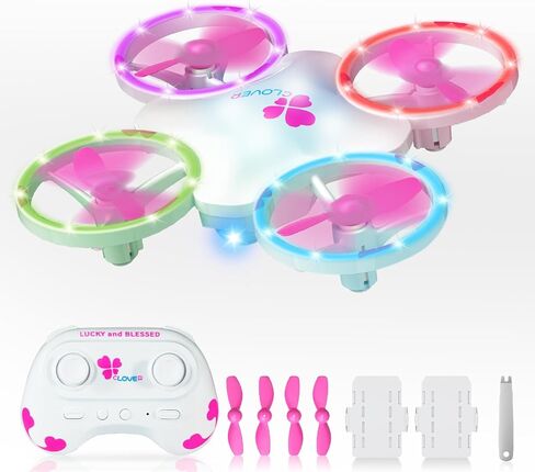 Mini Drone for Kids and Adults Beginners, RC Drone Quadcopter Outdoor & Indoor Toys with 6 Mode Colorful Led and 2 Batteries, Altitude Hold, 3D Flips, Prefect Gift Toy for Boys and Girls 6+ Year Old in Saudi Arabia