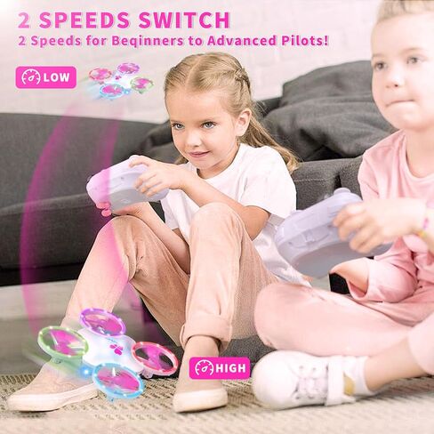 Mini Drone for Kids and Adults Beginners, RC Drone Quadcopter Outdoor & Indoor Toys with 6 Mode Colorful Led and 2 Batteries, Altitude Hold, 3D Flips, Prefect Gift Toy for Boys and Girls 6+ Year Old in Saudi Arabia