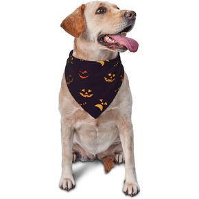 Halloween Dog Bandana,Pumpkin Bat Pet Scarf Dog Triangle Dog Scarf,Reversible Pet Scarf for Boy and Girl, idea (Yellow)