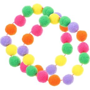 Mipcase 4 Pcs Pet Collar Small Dog Collars Party Dog Collar Kitten Collars Dog Birthday Collar Colorful Pom Pom Balls Plush Cat Collar Puppy Collar Dog Collar Decor Clown Necklace Hairball