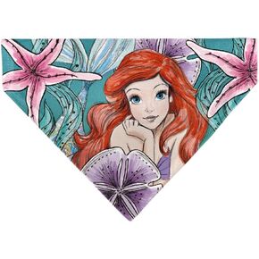 Disney Pet Bandana The Little Mermaid Ariel Pose and Shells Sketch Slip On Collar Bandana Only