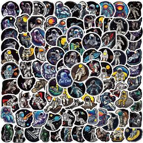 100pcs Space Astronaut Stickers for Water Bottle Laptop,Waterproof Vinyl Stickers Pack, Space Theme Gifts for Adults Teens Kids Boys Stickers for Ipad MacBook Skateboard Decals