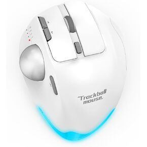 JOMAA Ergonomic 2.4G Wireless Trackball Mouse BT Trackball Mouse Easy Thumb Control Tracking for Laptop Computer (Silver) in Kuwait