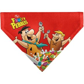 The Flintstones Pet Bandana Fruity Pebbles Fred and Barney Rubble Cereal Box Print Multi Slip On Collar Bandana Only