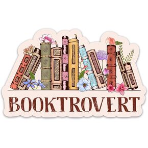 (3PCs) Booktrovert Sticker, Reading Book Lovers Sticker, Bookish Booktok Floral Stickers Waterproof Vinyl Decals for Kindle Laptop Tumbler Notebook Water Bottle Gift for Book Readers (3 Inches)
