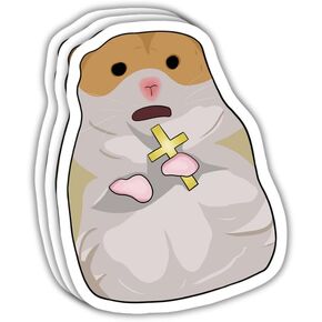 3Pcs - Screaming Holy Hamster Sticker Waterproof Vinyl Stickers 3 Inches