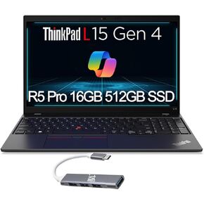 Lenovo ThinkPad L15 Gen 4 Business Laptop (15.6" FHD, AMD Ryzen 5 Pro 7530U, 32GB RAM, 1TB SSD, 6-Core Beats i7-1165G7), Webcam, Ethernet, Wi-Fi 6E, IST Hub, Win 11 Pro w/AI Copilot, Black