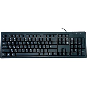 SolidTek Bilingual Farsi English Black USB Wired Computer Keyboard