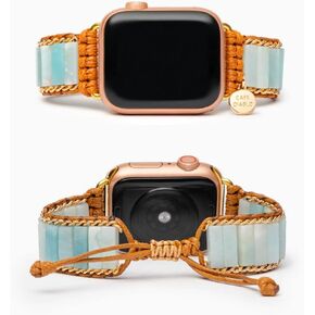 Cape Diablo Smart Watch Strap - Genuine Energy Crystal Band - Healing & Balancing, Crystal Chakra Stone, Beaded Watch Bracelet - for Apple Models 4, 5, 6, 7, 8, 9, SE - 38mm-45mm