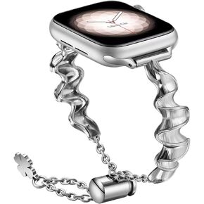 Stainless Steel Tassel Band for Apple Watch Bands 38mm 40mm 41mm 42mm 44mm 45mm 49mm Women Men, Honeycomb Pattern Stainless Steel Metal Strap for iWatch SE Series 8 7 6 5 4 3 2 1