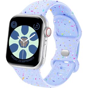 Sport Band Compatible with Apple Watch Band 40mm 41mm 42mm 38mm 44mm 45mm 46mm 49mm for Women Men,Cute Recycled Plastic Soft Silicone Strap for iWatch Series 10 9 8 7 6 5 4 3 2 1 Ultra SE